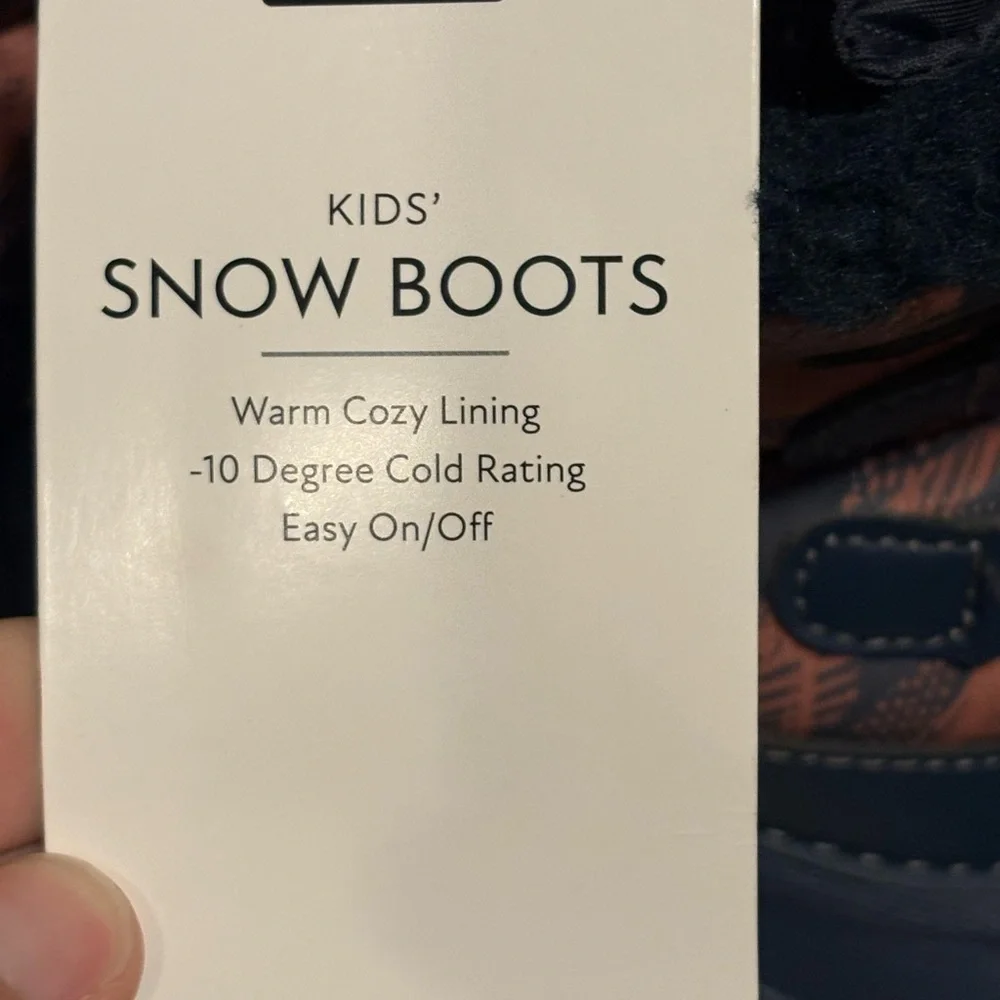 NWT Member's Mark Kids' Snow Rain Winter Boots -10 Cold Rating Blue/Orange 11/12